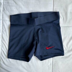 Nike Women's Athletic Shorts - Navy and Red